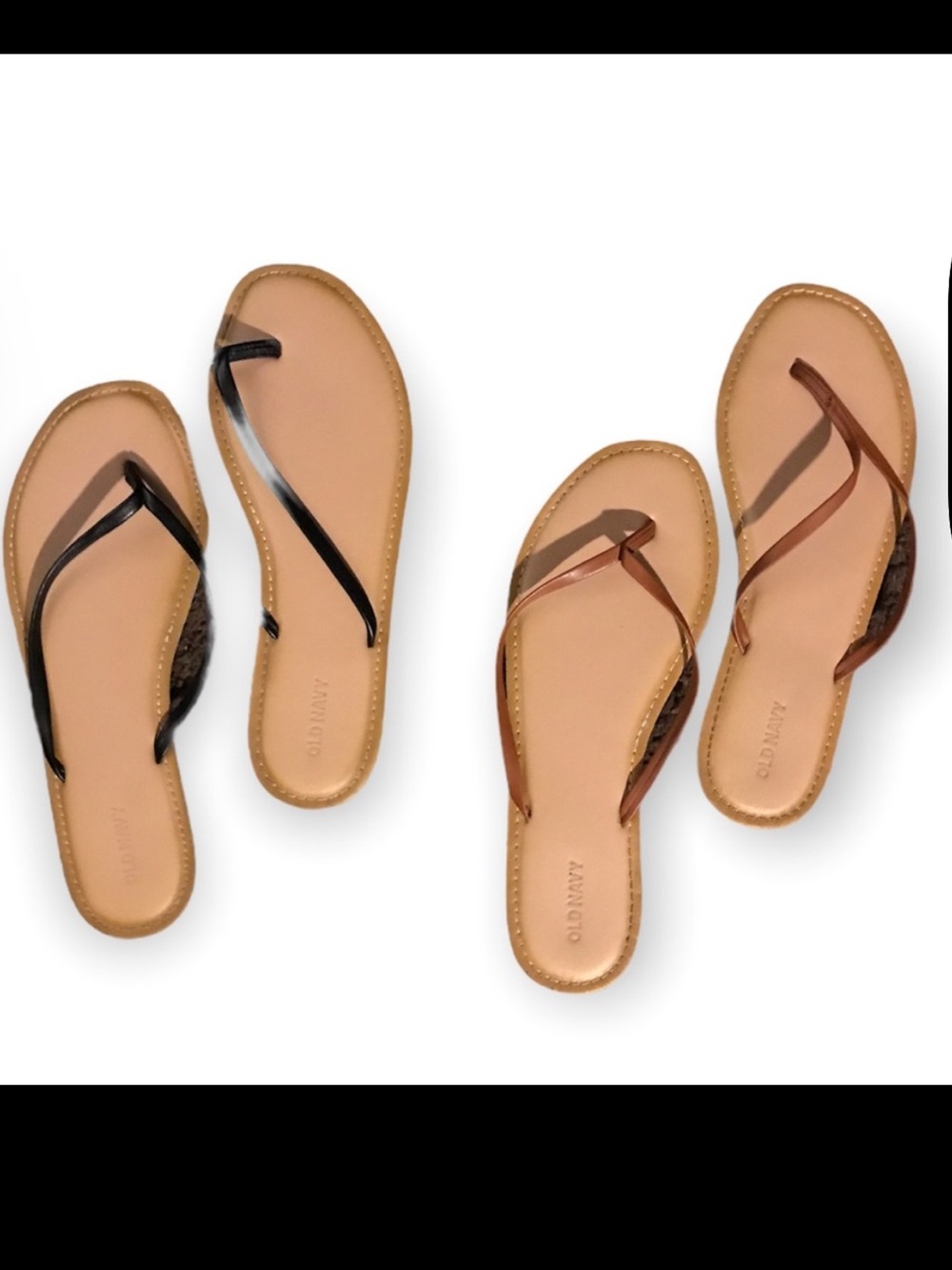 Vegan Leather Thong Flip Flops ( Set of 2)